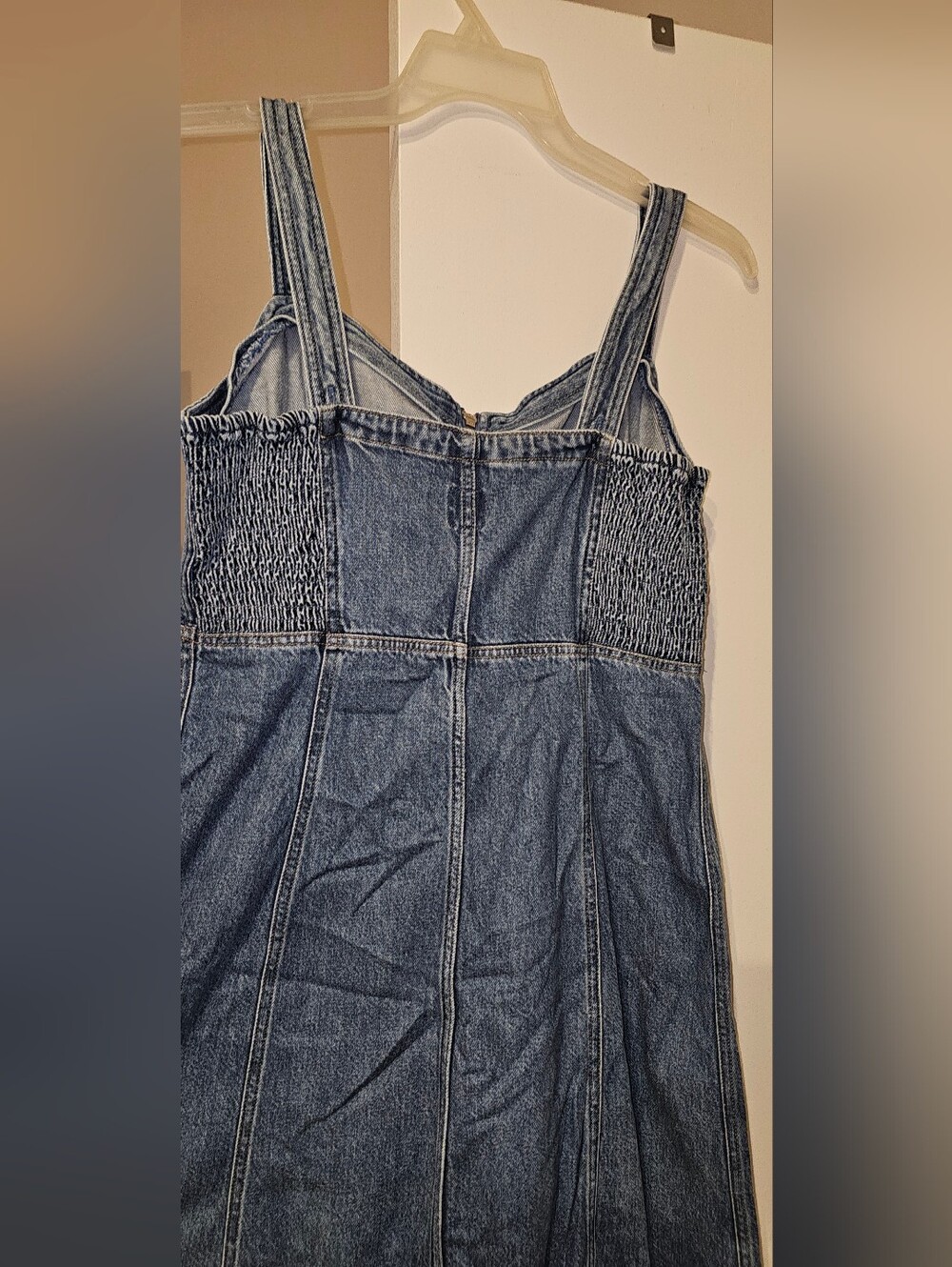 GAP Strapless Blue Denim Midi Dress - Picture 12 of 13